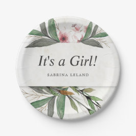 Botanische Blüten der klassischen Wasserfarbe Pappteller