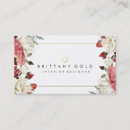 Botanische Blüten-Innenarchitekt-Visitenkarte Visitenkarte