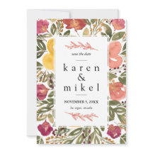Botanische Blütenmalerei Save the Date Einladung