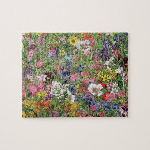 Botanische Blütennatur-Wildblume Puzzle