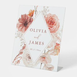 Botanische Boho-Blumenzange Sockelschild