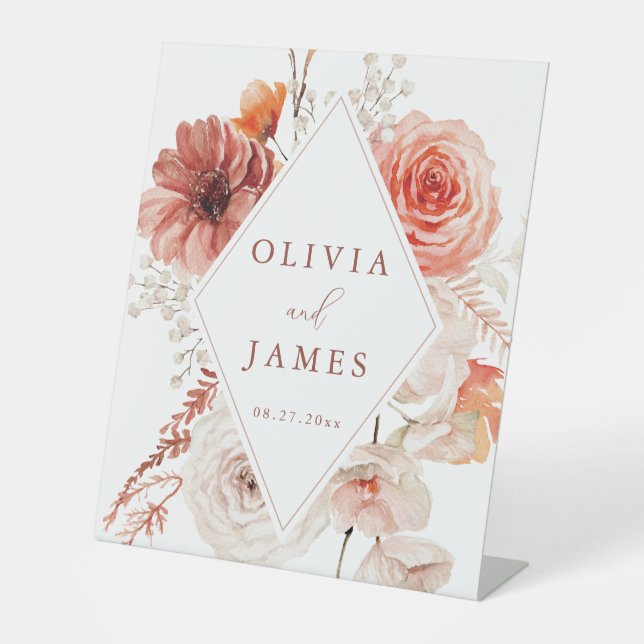 Botanische Boho-Blumenzange Sockelschild (Vorderseite)