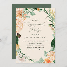 Botanische Boho-Floral-Neutrale-Engagement-Partei Einladung