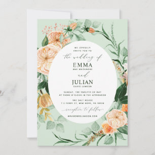 Botanische Boho Greenery Sage Green Floral Wedding Einladung