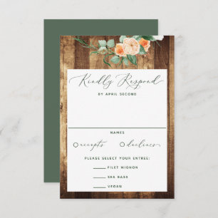 Botanische Boho Grünanlage Bauernhof Barn Wedding RSVP Karte