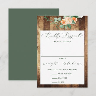 Botanische Boho Grünanlage Bauernhof Barn Wedding RSVP Karte