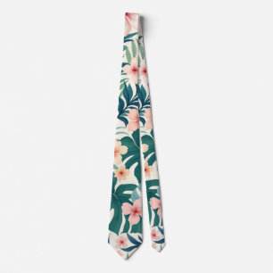 Botanische Breeze - tropisches Blumenmuster Neck T Krawatte