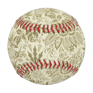 Botanische Brokat-Toile-Floral Grün-Sage-Muster Baseball