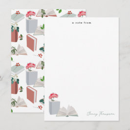 Botanische Bücher und Bibliothek Lesen Individuell Mitteilungskarte