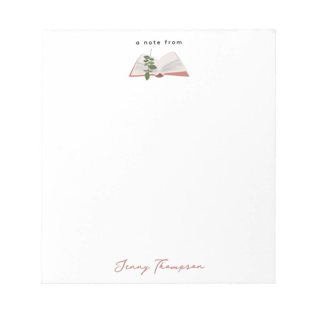 Botanische Bücher und Bibliothek Lesen Individuell Notizblock (Vorderseite)