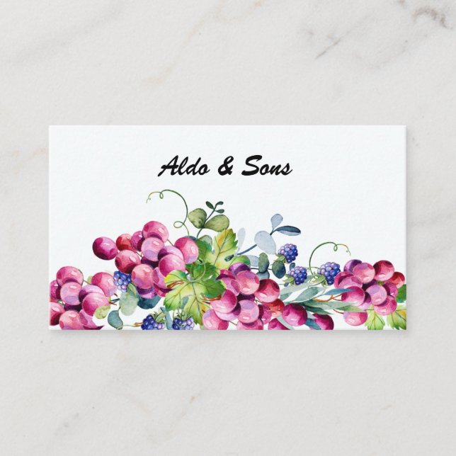 Botanische Business Card für Trauben und Beeren Visitenkarte (Vorderseite)