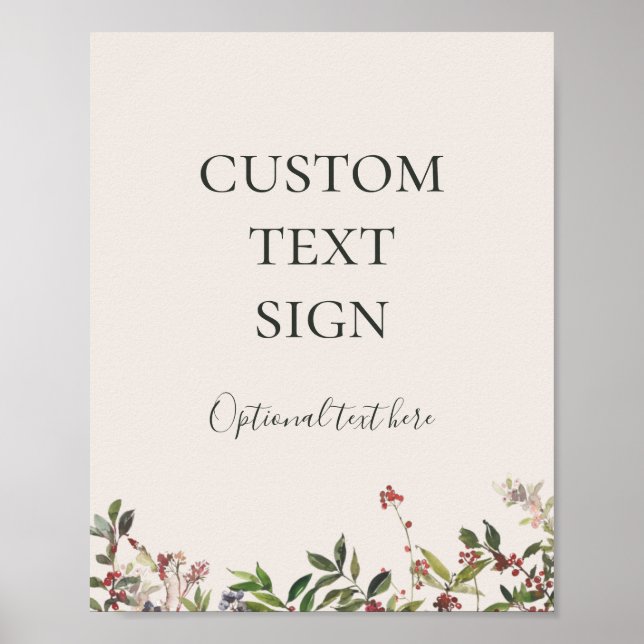 Botanische Champagnerkarten und Geschenke nach Maß Poster (Vorne)