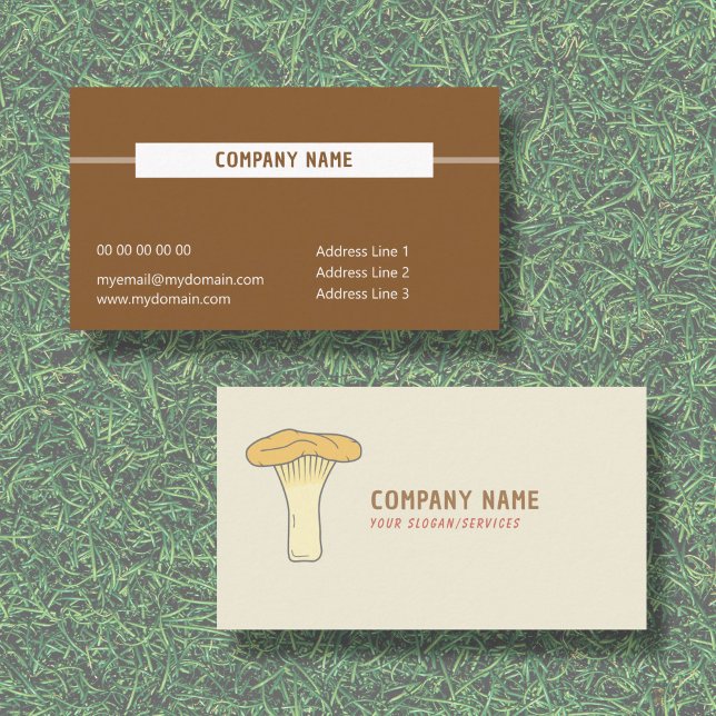 Botanische Chanterelle Mushroom Business Card Visitenkarte (Botanical Chanterelle Mushroom Business Card)