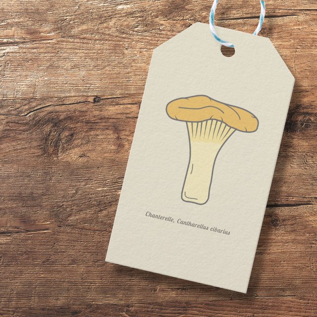Botanische Chanterelle Mushroom - Geschenk Tag Geschenkanhänger (Botanical Chanterelle Mushroom Gift Tag)