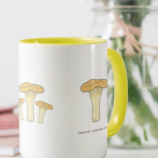 Botanische Chanterelle Mushroom-Tasse Tasse (Botanical Chanterelle Mushroom Mug)