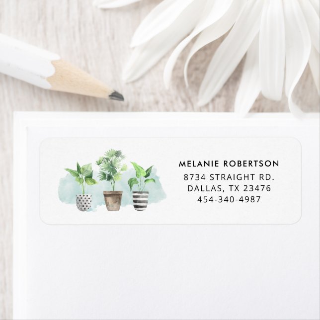 Botanische Chic Watercolor-Pflanze kehren zurück (Insitu)