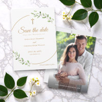 Botanische christliche Hochzeitsankündigung Elegan