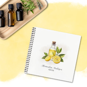 Botanische Citrus-Zitronen-Ätheröle Aquarell Notizbuch