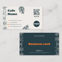 Botanische Coffee Cafe QR-Code Visitenkarte