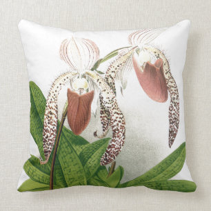 Botanische Cypripedium-Orchideen-Blumen Florale Ki Kissen