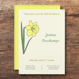 Botanische Daffodil zum Geburtstag Einladung