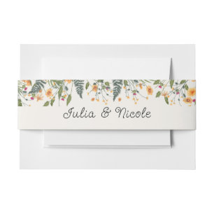 Botanische Daffodils Daisy Peony Blume Hochzeit Einladungsbanderole