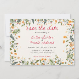 Botanische Daffodils Daisy Peony Blume Hochzeit Save The Date