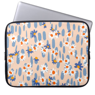 Botanische Daisies: Vintages nahtloses Muster. Laptopschutzhülle
