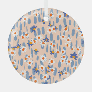 Botanische Daisies: Vintages nahtloses Muster. Ornament Aus Glas