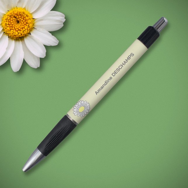 Botanische Daisy-Blume gelb Kugelschreiber (Daisy Flower Yellow Pen)