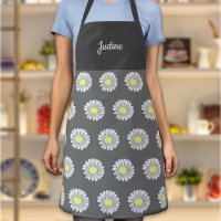 Botanische Daisy Blume Muster Grau Schürze