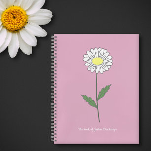 Botanische Daisy Blume Pink-Notebook Notizbuch