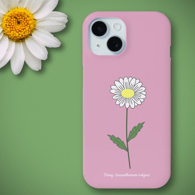 Botanische Daisy-Blume Rosa Case-Mate iPhone Hülle (Botanical Daisy Flower Pink Phone Case)