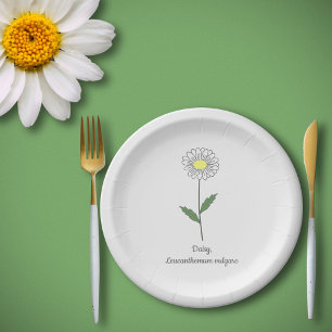 Botanische Daisy Pastel Blume Pappteller