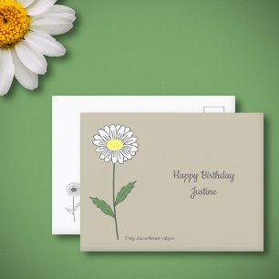 Botanische Daisy Pastel Blume Postkarte