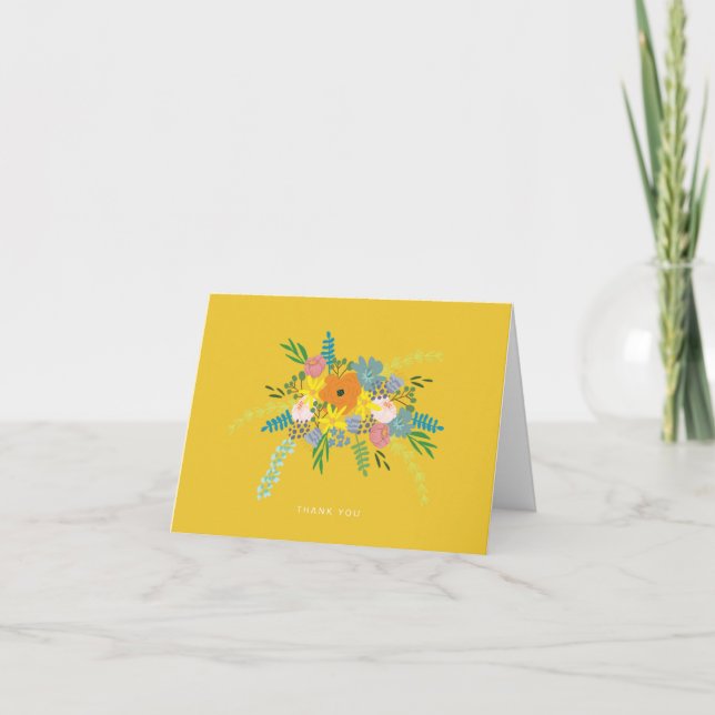 Botanische Dankeskarten - Gelb Dankeskarte (Vorderseite)