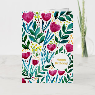 Botanische Darstellung Happy Birthday