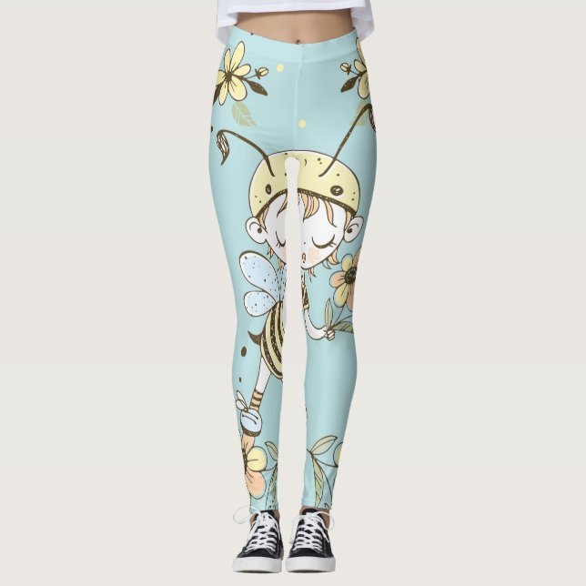 Botanische Dekoration Leggings (Vorderseite)