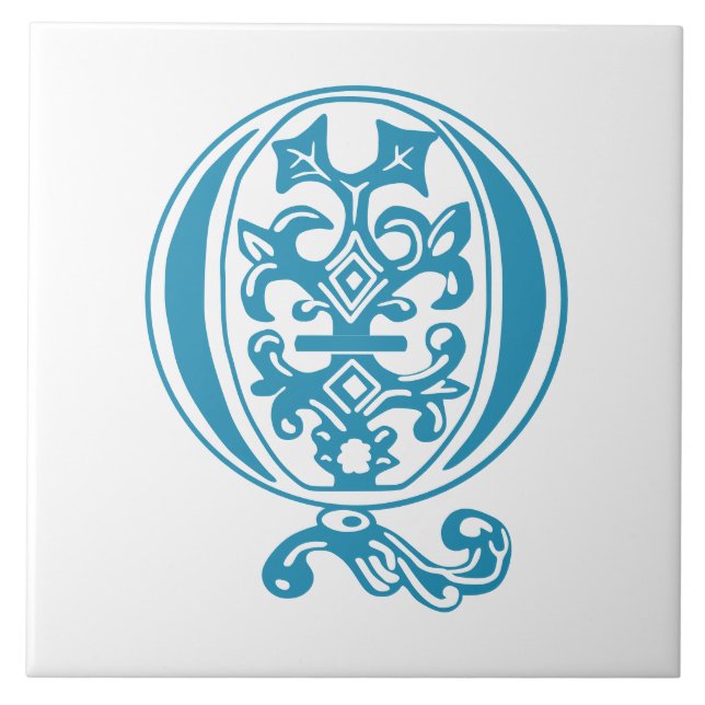 Botanische Dekorative Hauptstadt Q Fliese (Vorderseite)