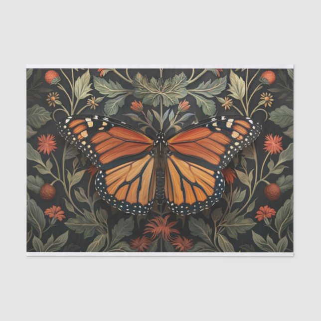 Botanische Dekoupage des Monarch Butterfly Seidenpapier (Vorderseite)