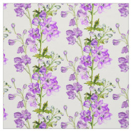 Botanische Delphinium-Kunst lila-grüne, weiße Stof Stoff