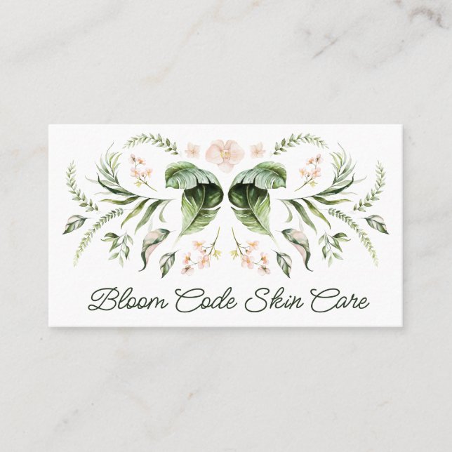 Botanische Design Skin Care Business Card Visitenkarte (Vorderseite)