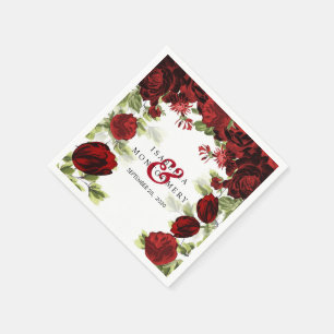 Botanische Dunkelblütenhochzeit Serviette