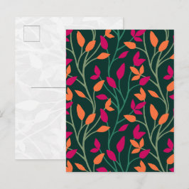 Botanische dunkelgrüne Blätter elegante Kunst Postkarte