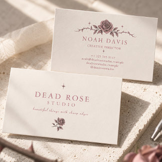 Botanische Dusty Rose Visitenkarte