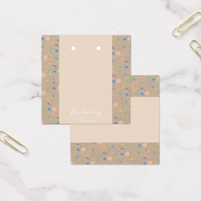 Botanische Earring Card Watercolor Wild Florals (Büro)