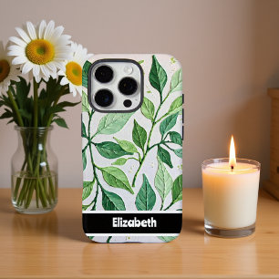 Botanische Elegance Grüne Blume iPhone 16 Pro Hülle