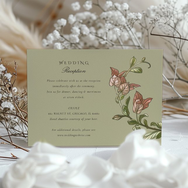 Botanische Elegance Papagei Hochzeitskarte Begleitkarte (Von Creator hochgeladen)
