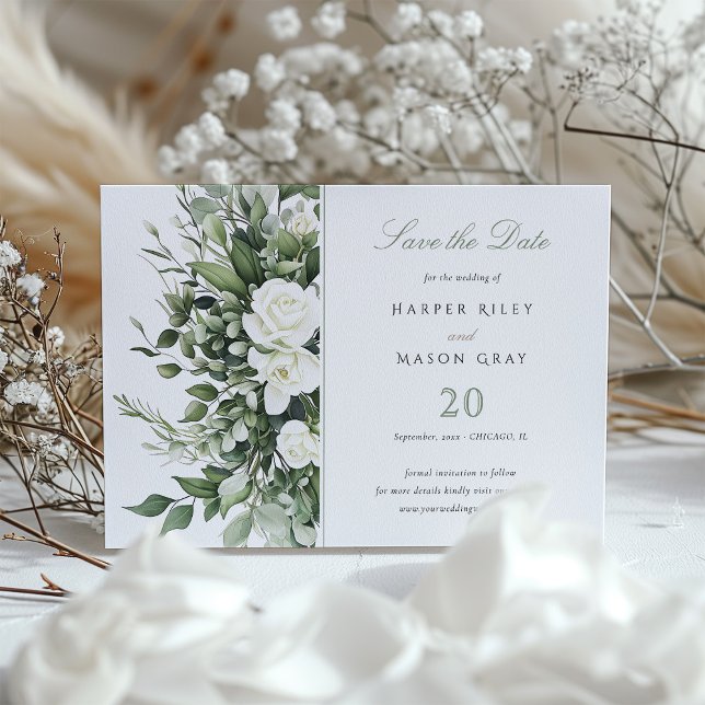 Botanische Elegance Save the Date Karte (Von Creator hochgeladen)