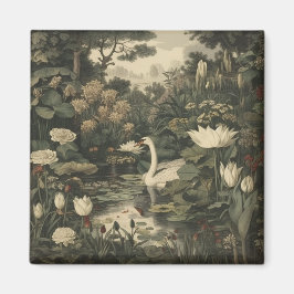 Botanische Elegance - Schwan im Wald Magnet